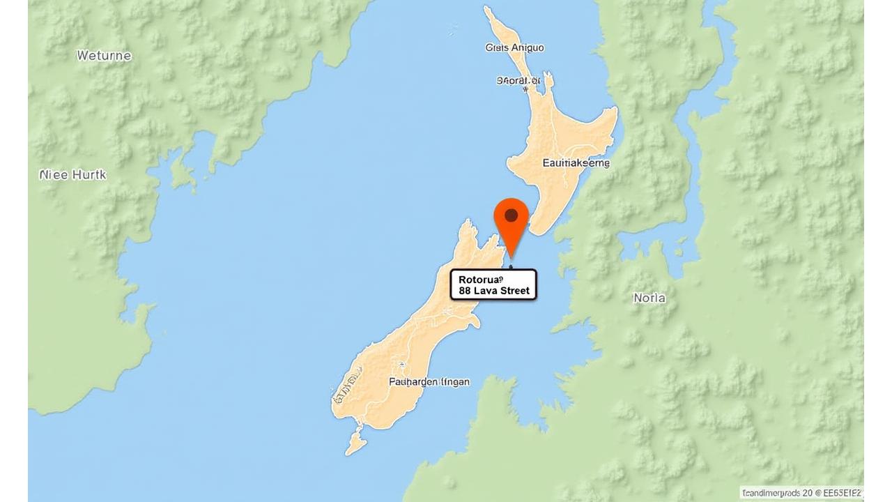 Map showing the location of Ash Angler in Rotorua, New Zealand